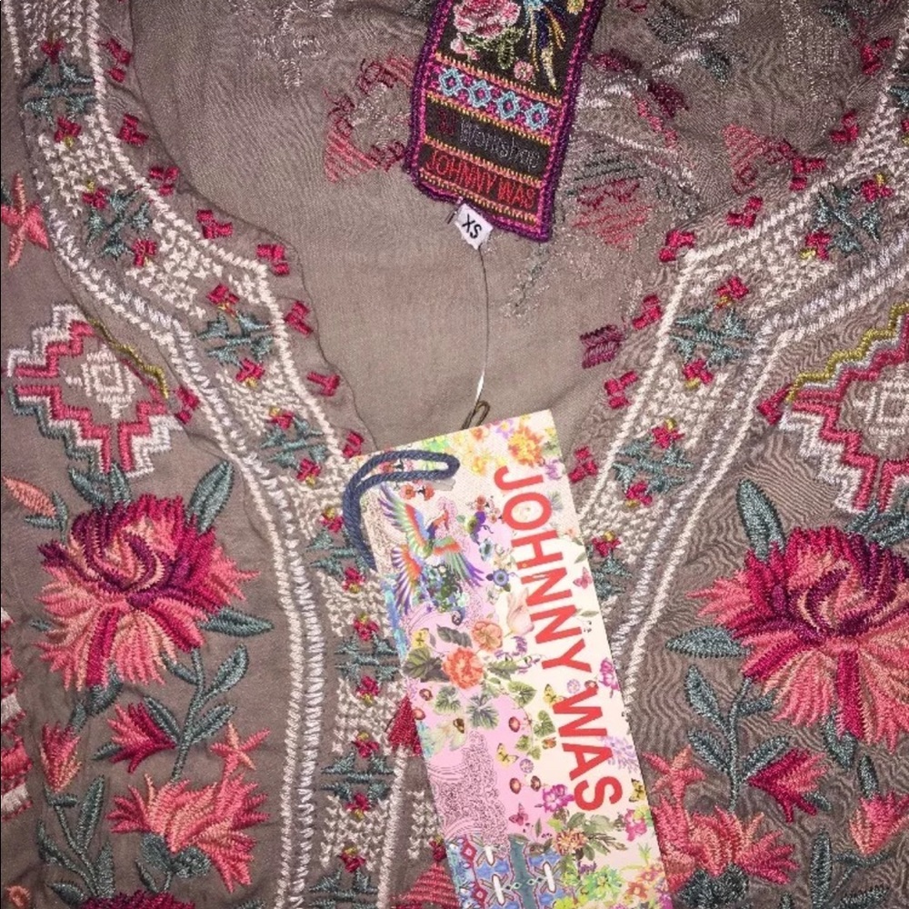 NWT Johnny Was Candace Embroidered Kaftan Tunic XS - Picture 4 of 4